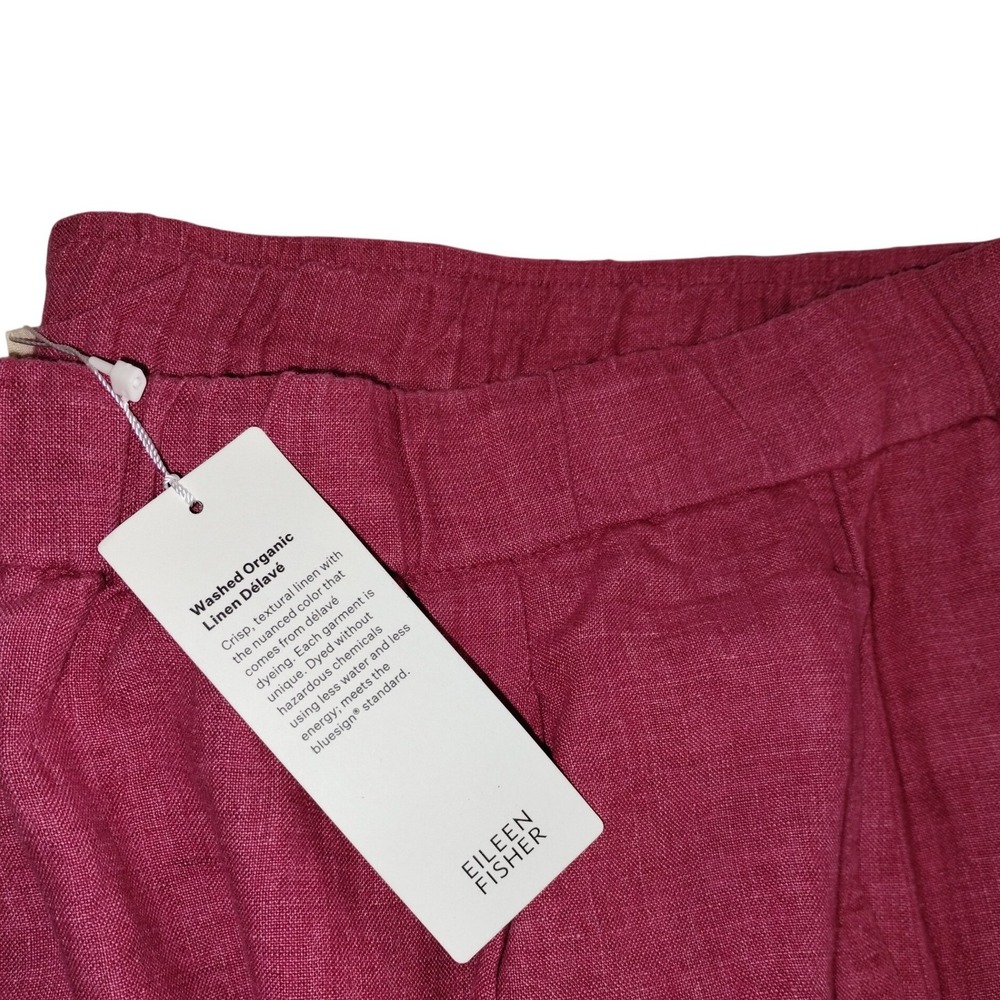 Eileen Fisher Womens Plus Size 3X‎ Pink Linen Pull-On Pants NWT $188 - Picture 9 of 13